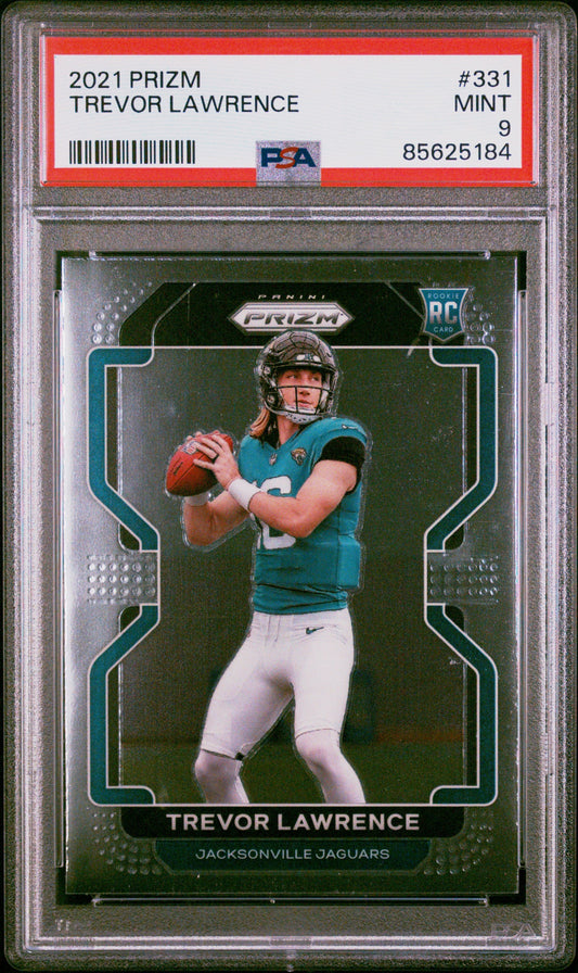 Graded 2021 Panini Prizm Trevor Lawrence #331 Rookie RC Football Card PSA 9 Mint