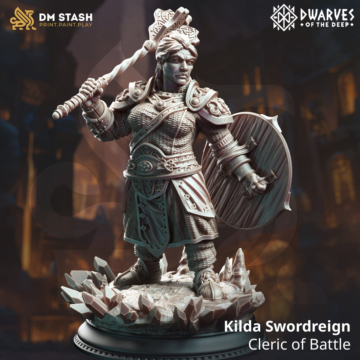 Kilda Swordreign, Cleric of Battle (Female Dwarf Battlecleric)