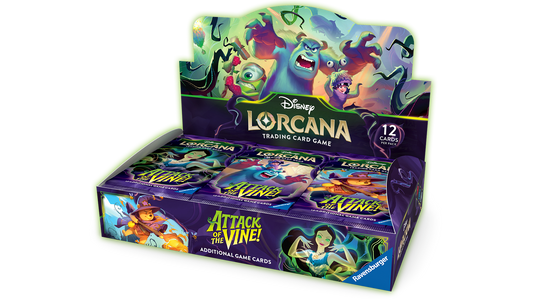 Disney Lorcana Attack of the Vine booster display and booster packs