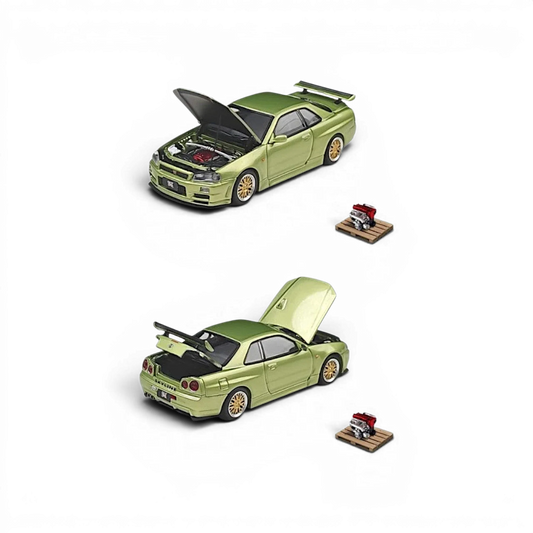 Cool ART Nissan Skyline GT-R R34 Jade Green 1:64