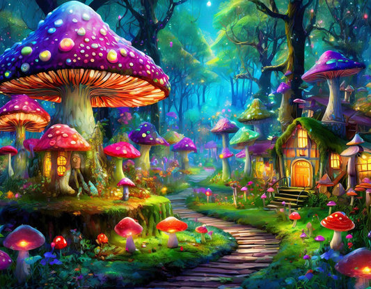 Mushroom Path 500 Piece Jigsaw Puzzle by Springbok Puzzles