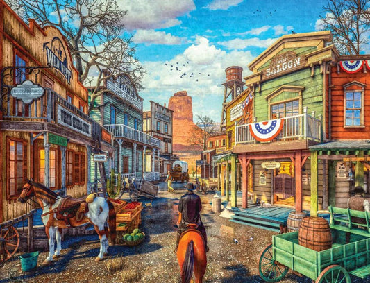 Old Western Town 500 Piece Jigsaw Puzzle by Springbok Puzzles