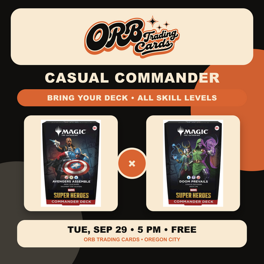 09/29 Tue 5p - Casual Open Play MTG Commander at ORB Trading Cards