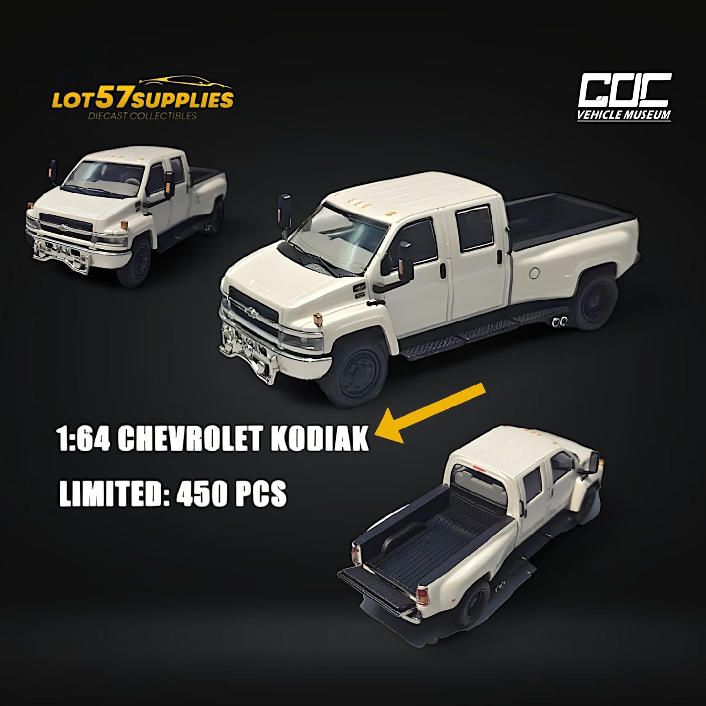 GOC Chevrolet KODIAK Pickup White 1:64
