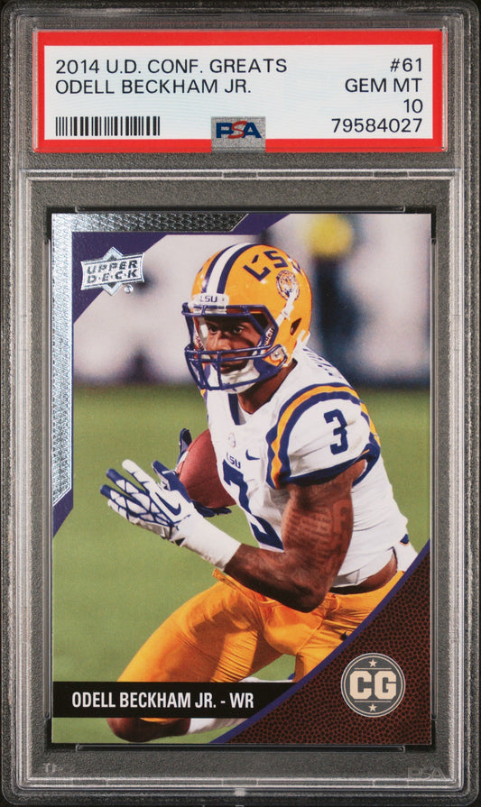 2014 UPPER DECK CONFERENCE GREATS ODELL BECKHAM JR.  #61 - PSA 10 ROOKIE CARD