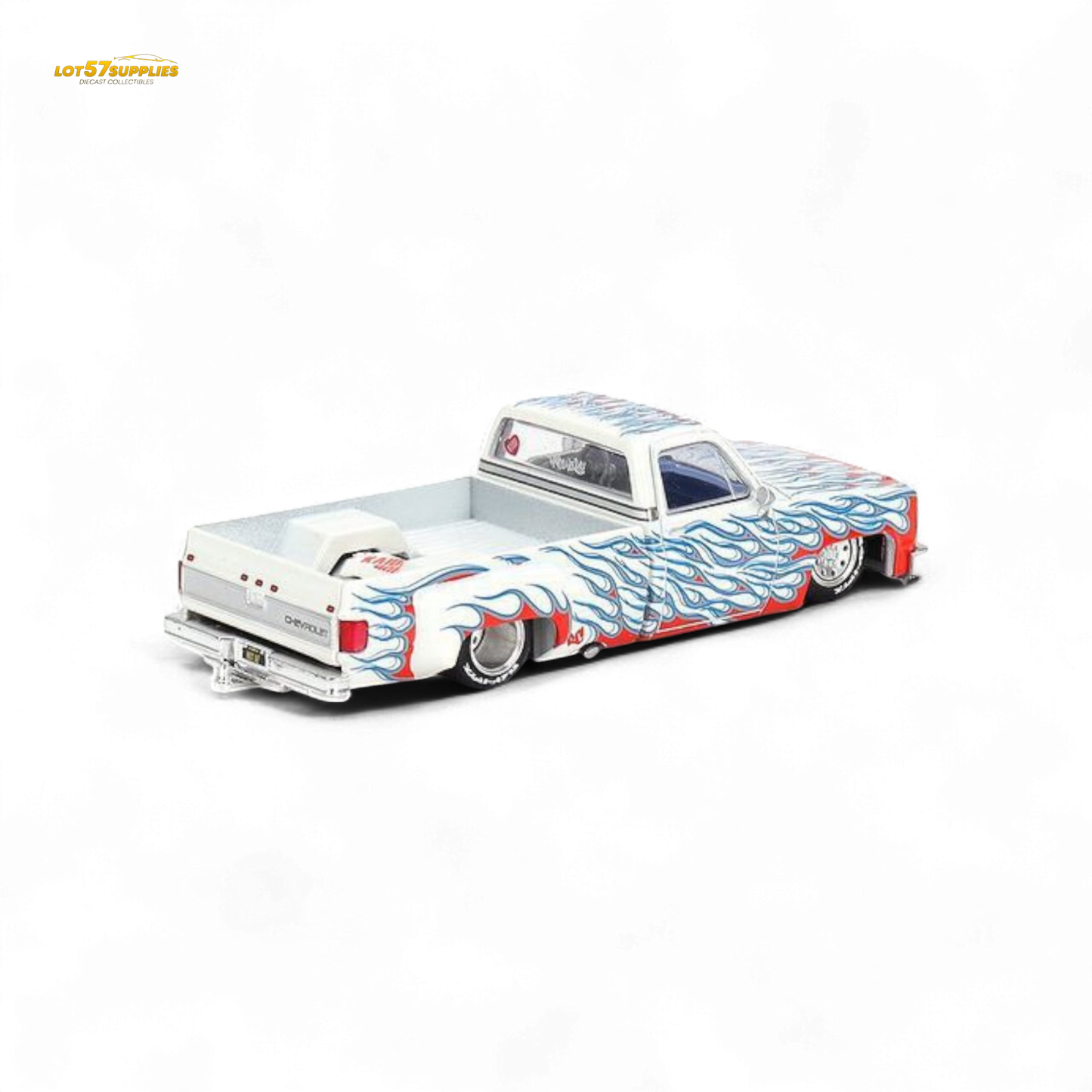 Mini GT x Kaido House Chevrolet Silverado Dually On Fire V2 1:64