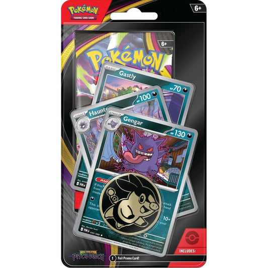 Pokémon TCG Mega Evolution Pitch Black Premium Checklane Blister with Gastly, Haunter and Gengar