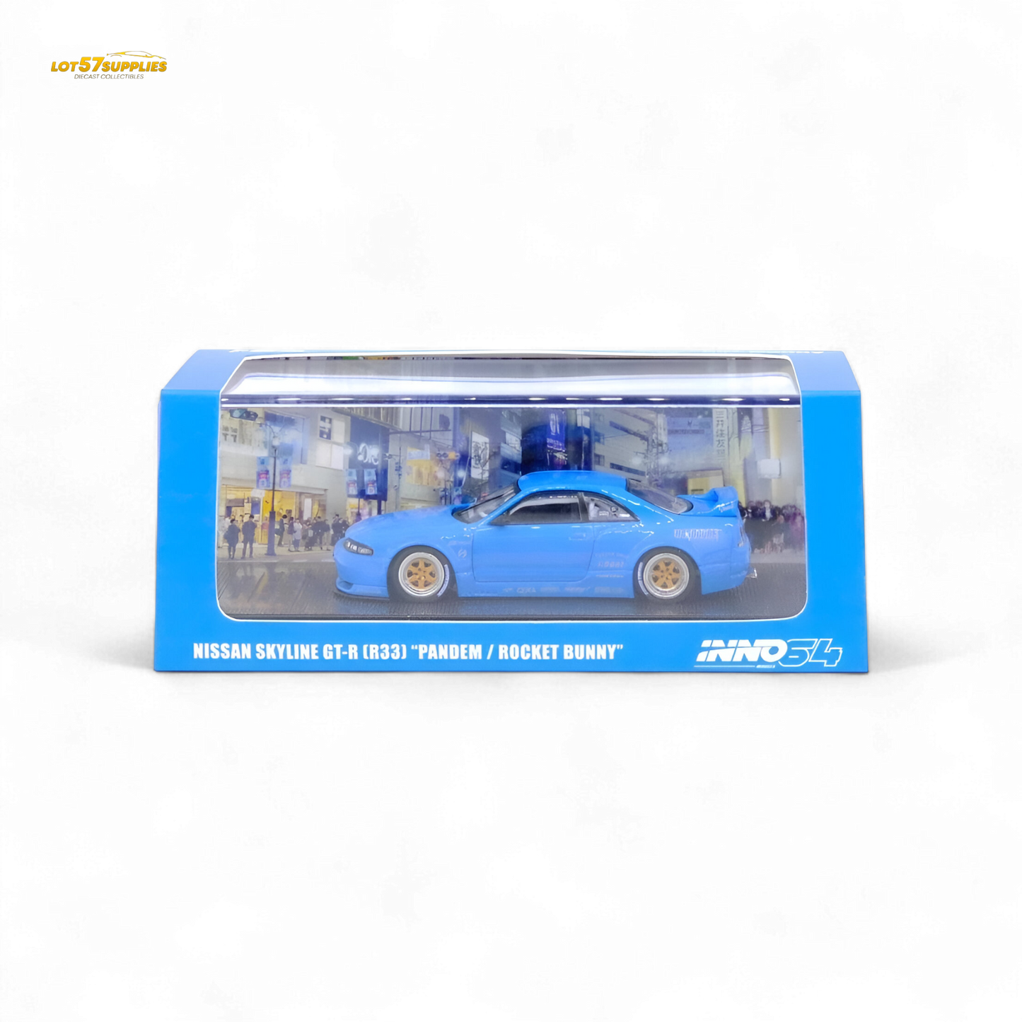Inno64 Nissan Skyline GT-R R33 Pandem Rocket Bunny Blue 1:64