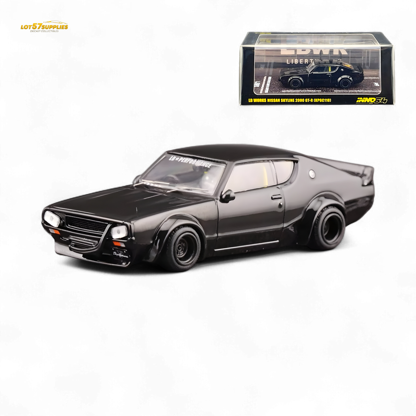 Inno64 Nissan Skyline 2000 GT-R KPGC110 Kenmeri Black 1:64