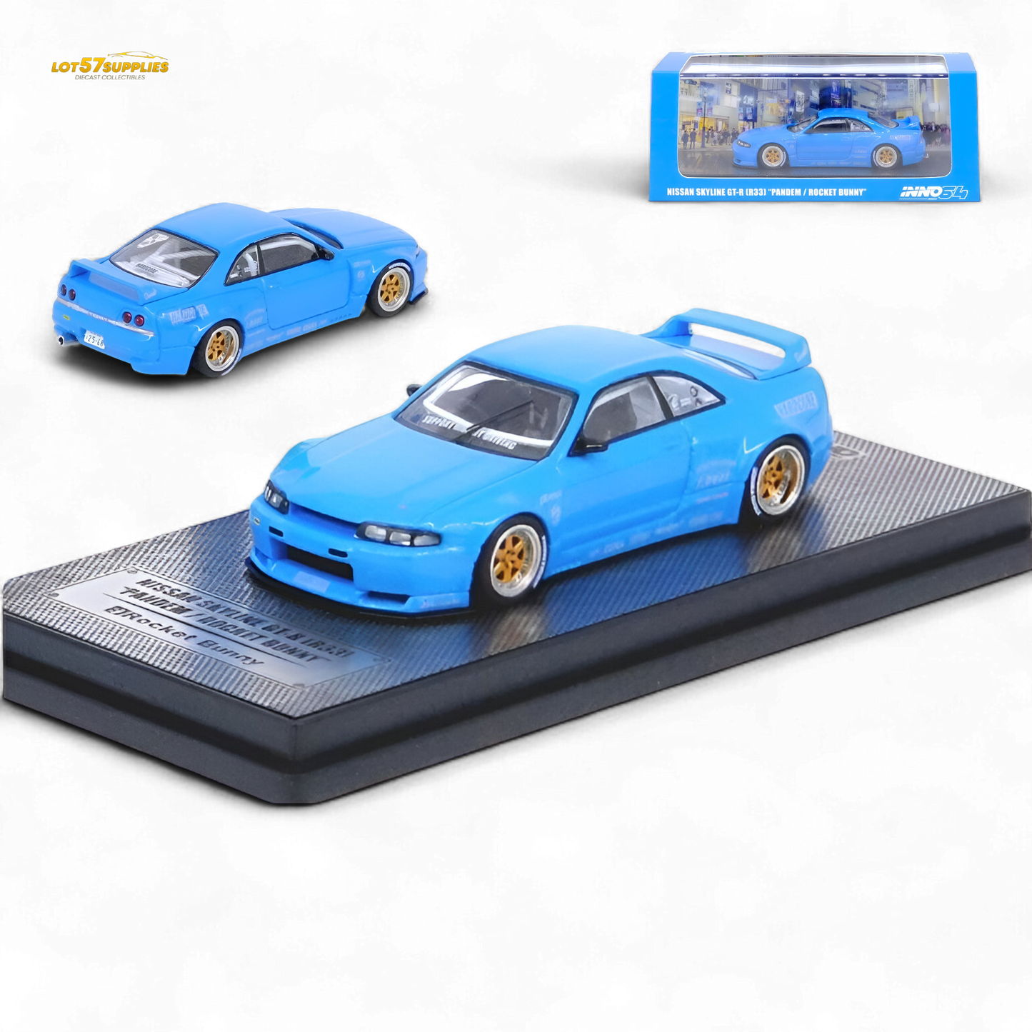 Inno64 Nissan Skyline GT-R R33 Pandem Rocket Bunny Blue 1:64