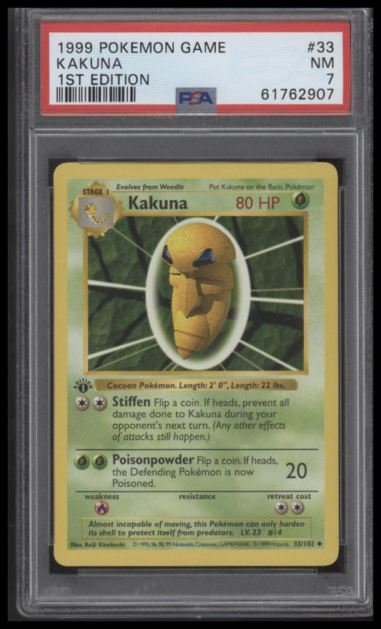 Kakuna 1999 Pokemon Game #33 1st Edition PSA 7