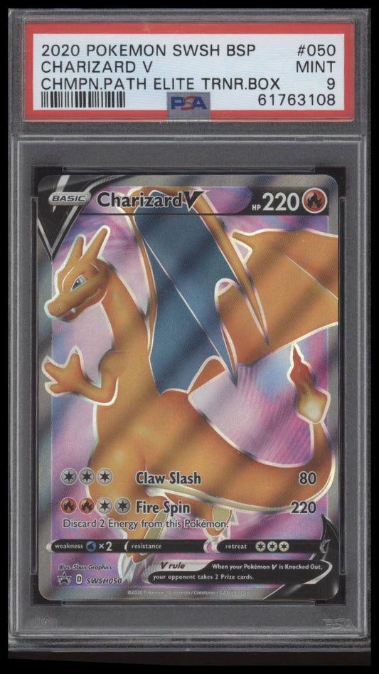 Charizard V 2020 Pokemon Black Star Promo #050 Chmpn.Path ETB PSA 9