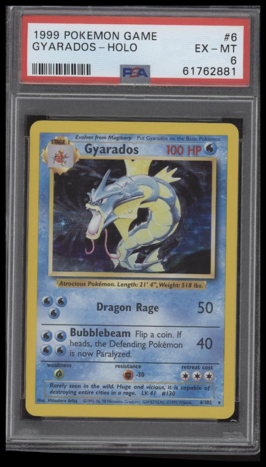 Gyarados-Holo 1999 Pokemon Game #6 PSA 6
