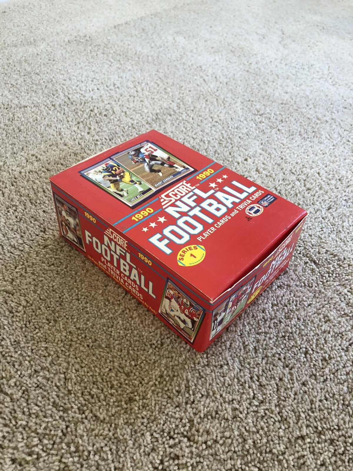 1990 SCORE FOOTBALL SERIES 1 WAX BOX (36 PACKS)