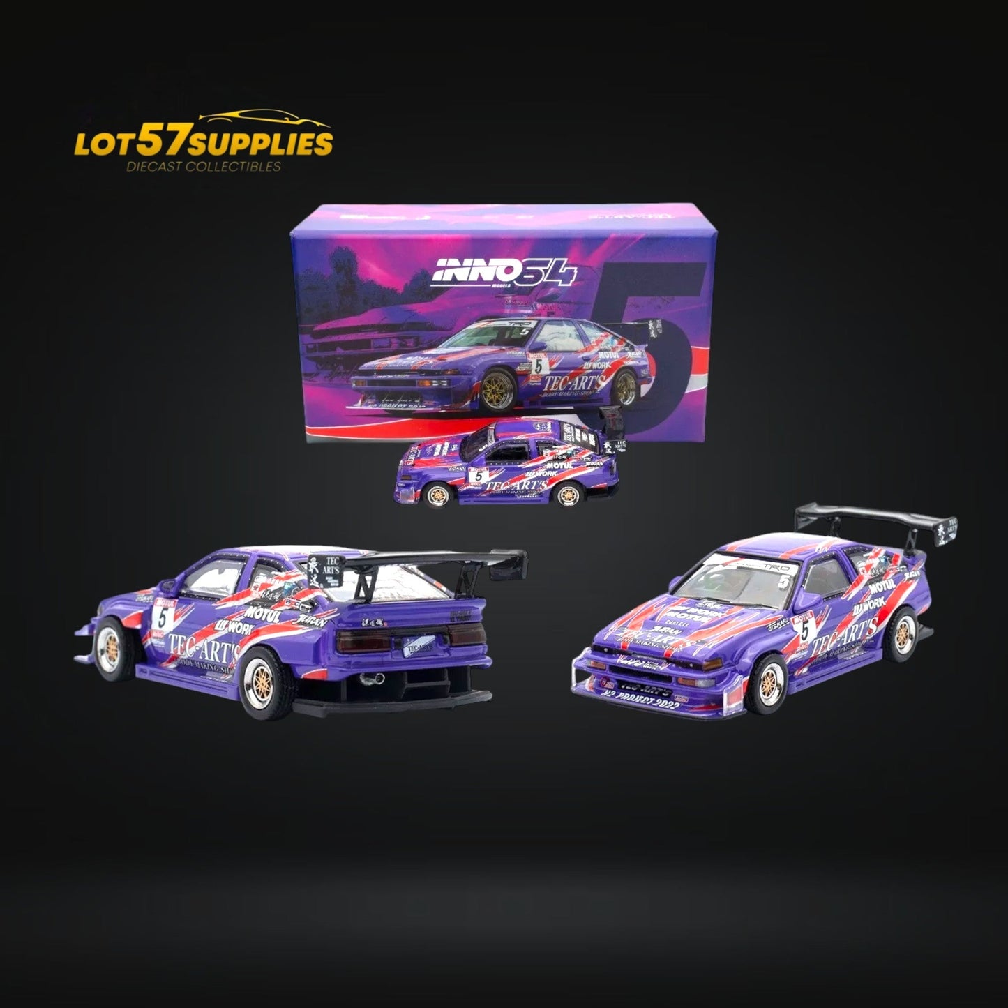 Inno64 Toyota Sprinter Trueno AE86 Purple 1:64