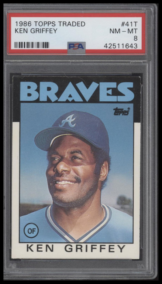 1986 Topps Traded #41T Ken Griffey PSA 8