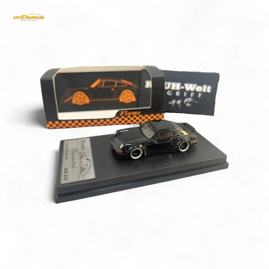 Flame Porsche 964 RWB Ducktail Gloss Black 1:64