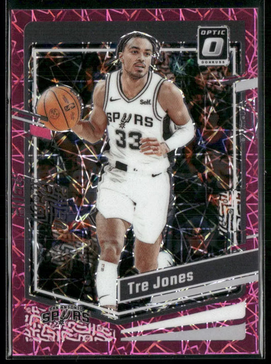 2023-24 Óptica Donruss n.° 137 Tre Jones Velocity rosa n.° 79