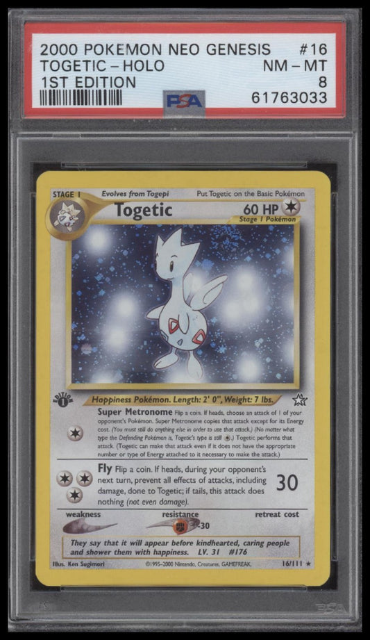 Togetic-Holo 2000 Pokemon Neo Genesis 1st Edition #16 1st Edition PSA 8