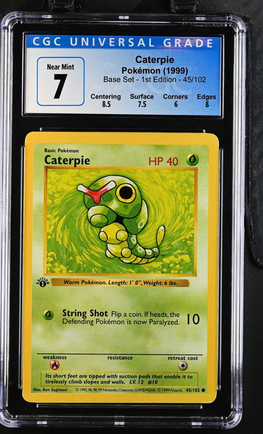 Caterpie 1999 Base Set - 1st Ed. #45/102 CGC 7