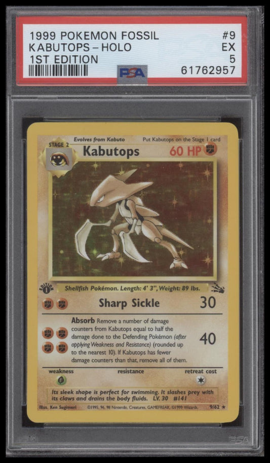 Kabutops-Holo 1999 Pokemon Fossil #9 1st Edition PSA 5