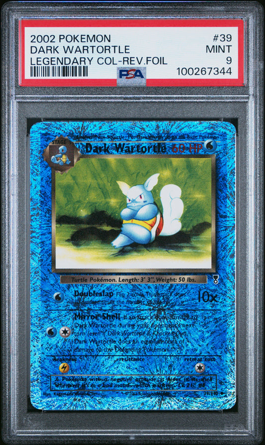 Dark Wartortle 2002 Pokemon Legendary Collection #39 -Rev.Foil PSA 9