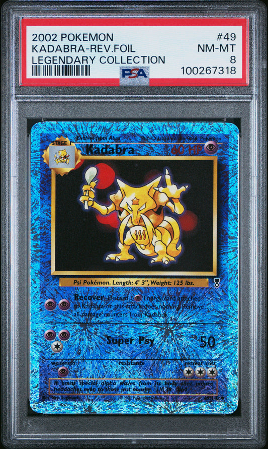 Kadabra-Rev.Foil 2002 Pokemon Legendary Collection #49 PSA 8