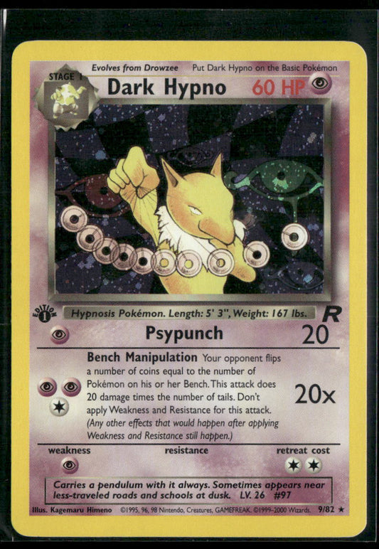 Dark Hypno (9) Team Rocket #09/82 - 1st Edition