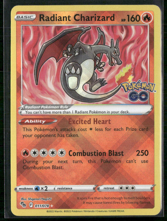 Radiant Charizard Pokemon GO #011/078