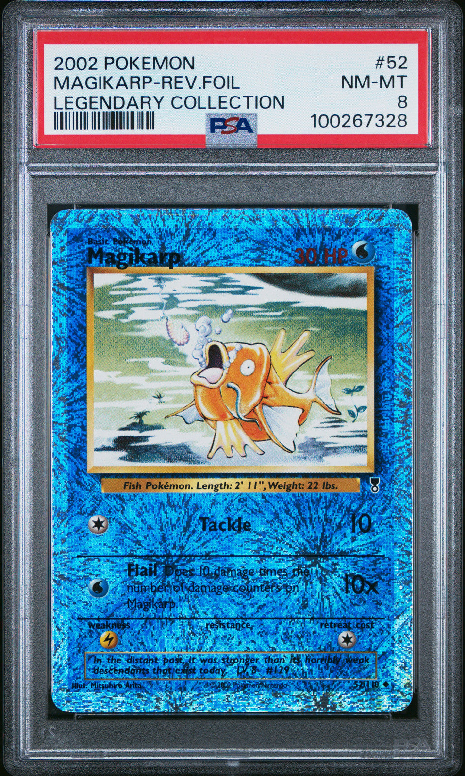 Magikarp-Rev.Foil 2002 Pokemon Legendary Collection #52  PSA 8