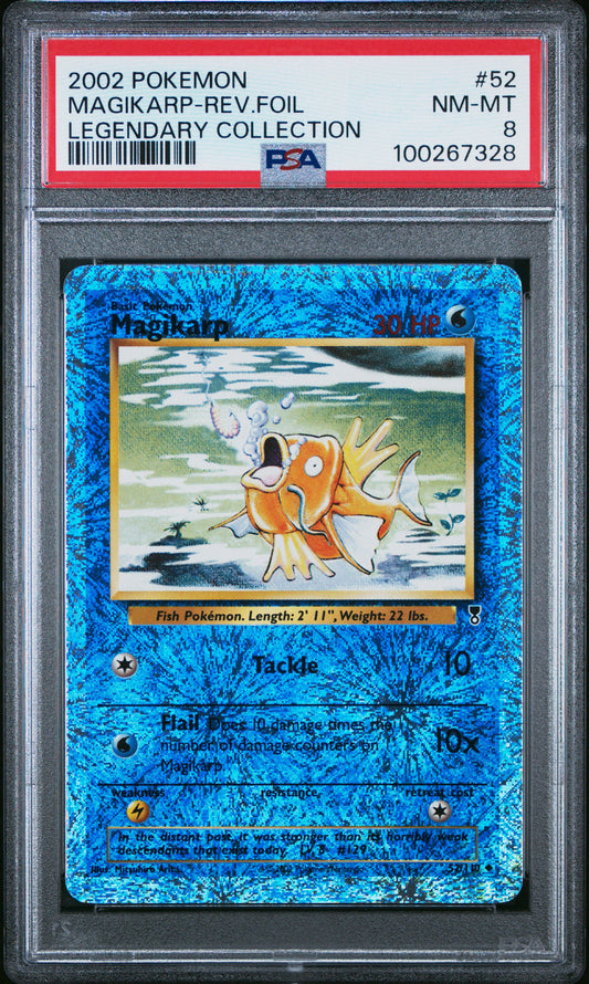 Magikarp-Rev.Foil 2002 Pokemon Legendary Collection #52  PSA 8