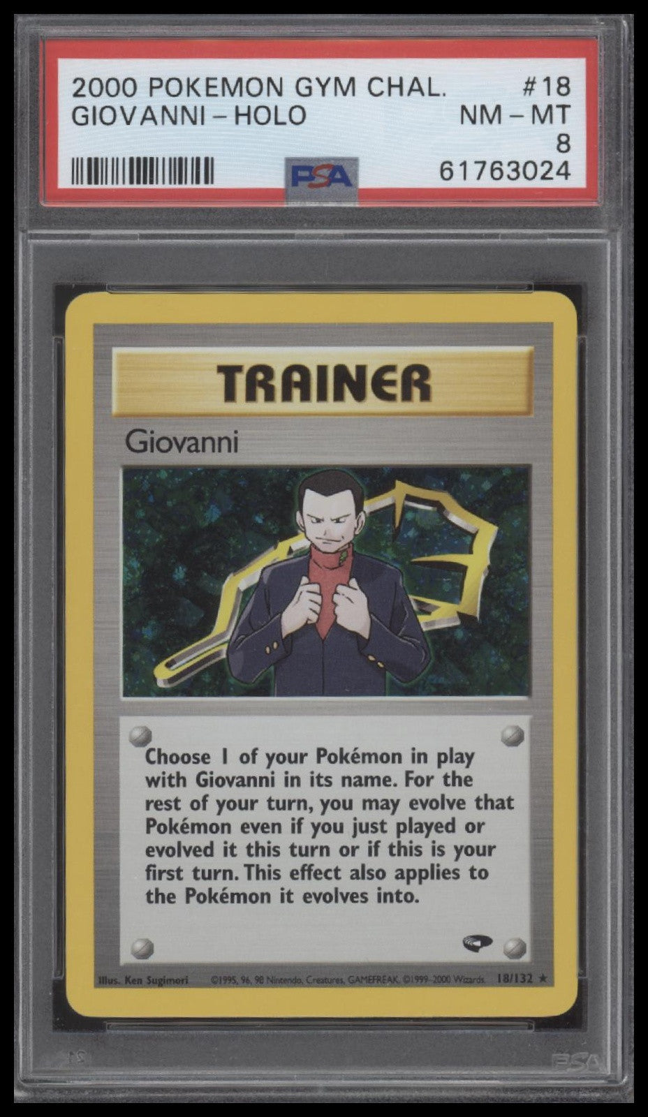 Giovanni-Holo 2000 Pokemon Gym Challenge #18 PSA 8