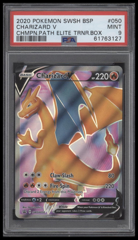 Charizard V 2020 Pokemon Black Star Promo #050 Chmpn.Path ETB PSA 9