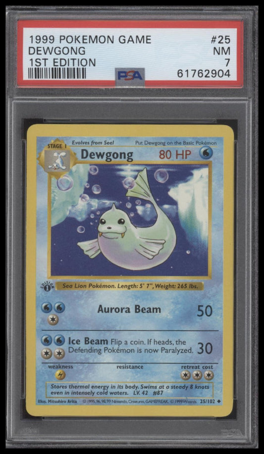 Dewgong 1999 Pokemon Game #25 1st Edition PSA 7