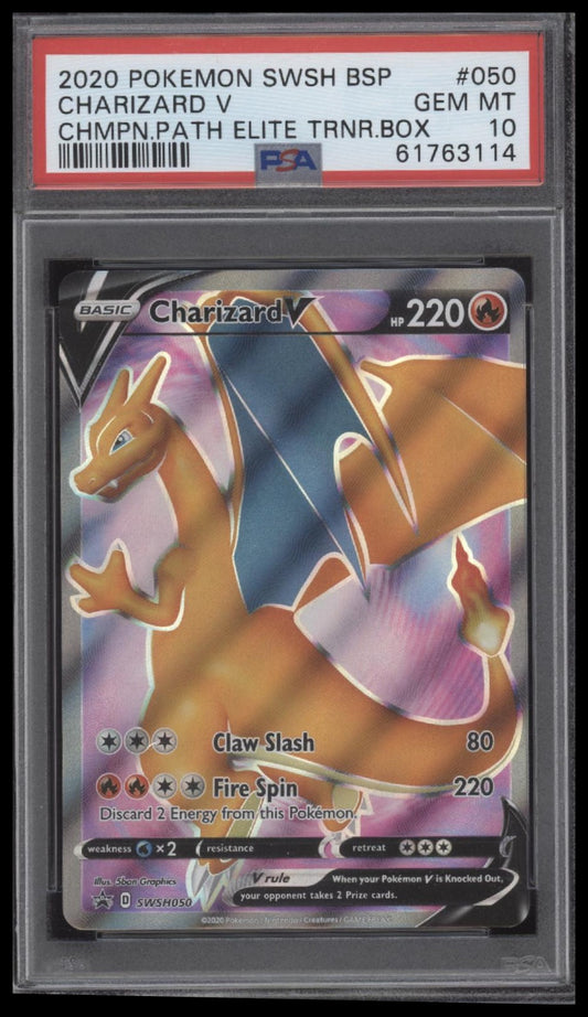 Charizard V 2020 Black Star Promo #050 Chmpn.Path Elite Trnr.Box PSA 10