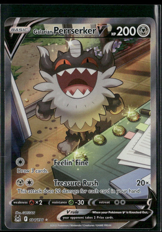 Galarian Perrserker V (Alternate Full Art) SWSH11: Lost Origin #184/196