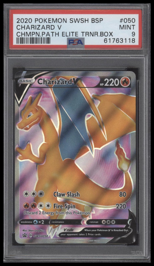 Charizard V 2020 Pokemon Black Star Promo #050 Chmpn.Path ETB PSA 9