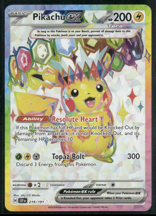 Pikachu ex SV08: Surging Sparks #219/191