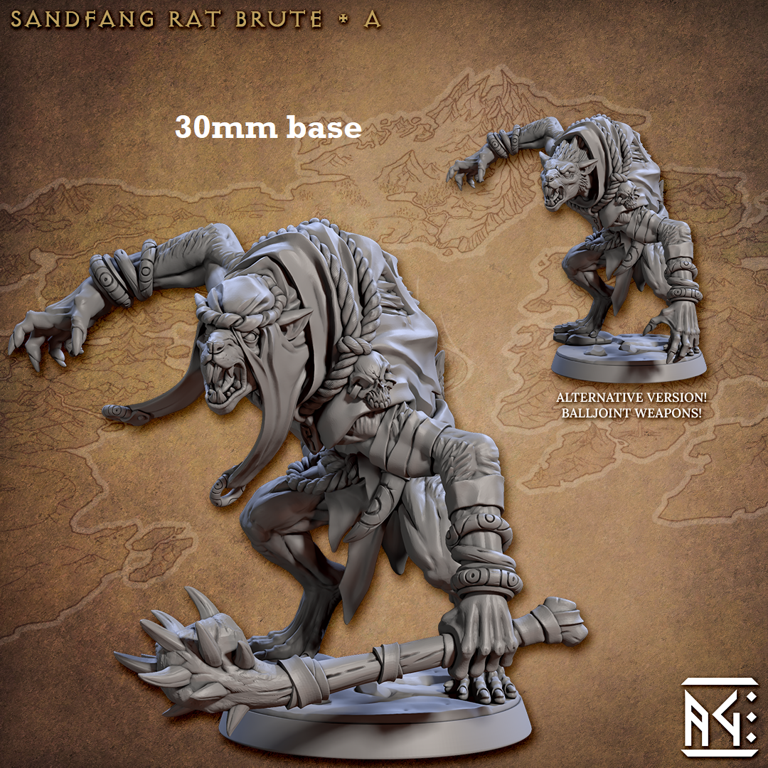 Sandfang Rat Brute: Sculpt A (Male Ratkin Fighter)
