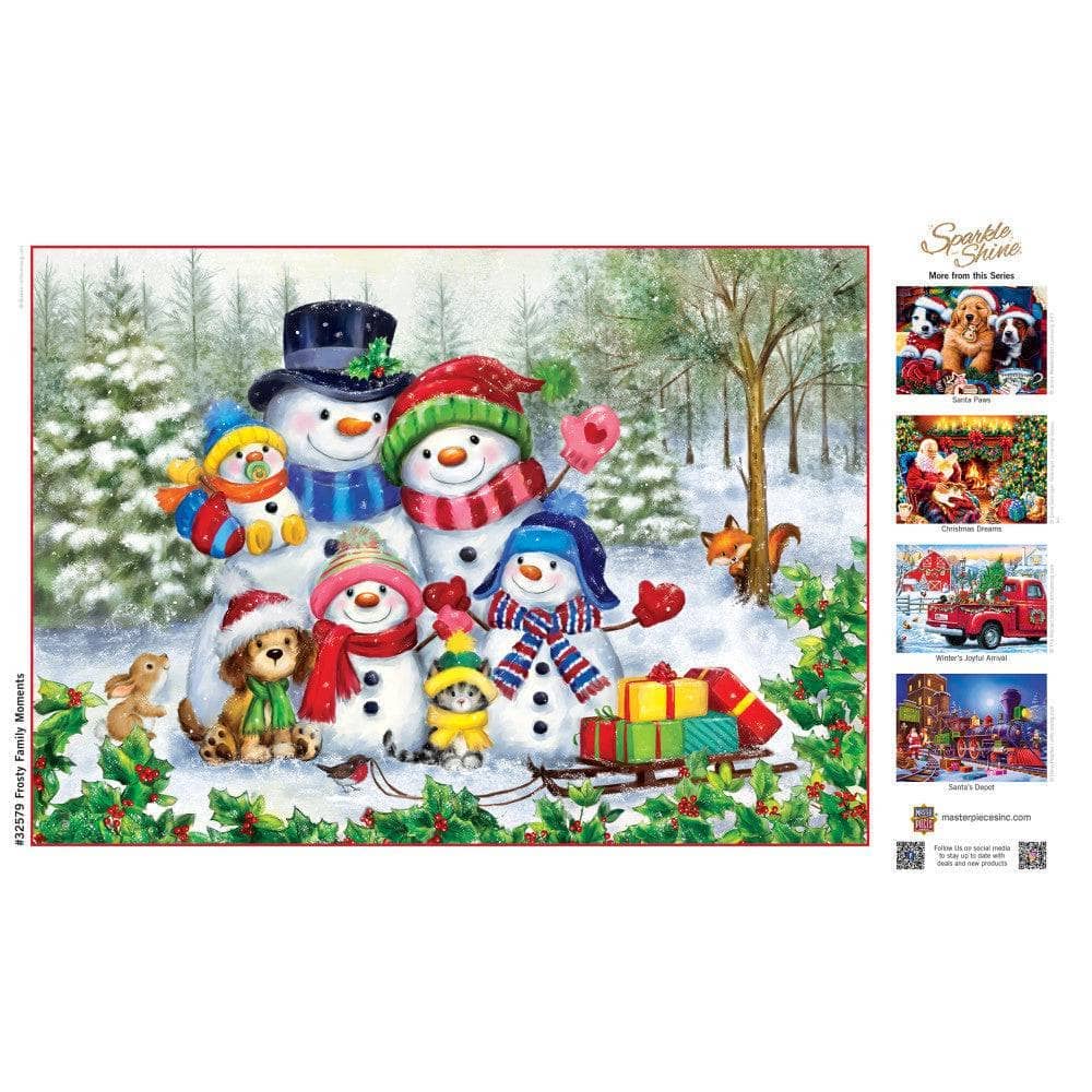 Sparkle & Shine - Frosty Family Moments 500 Piece Glitter Jigsaw Puzzle | Masterpieces Puzzles