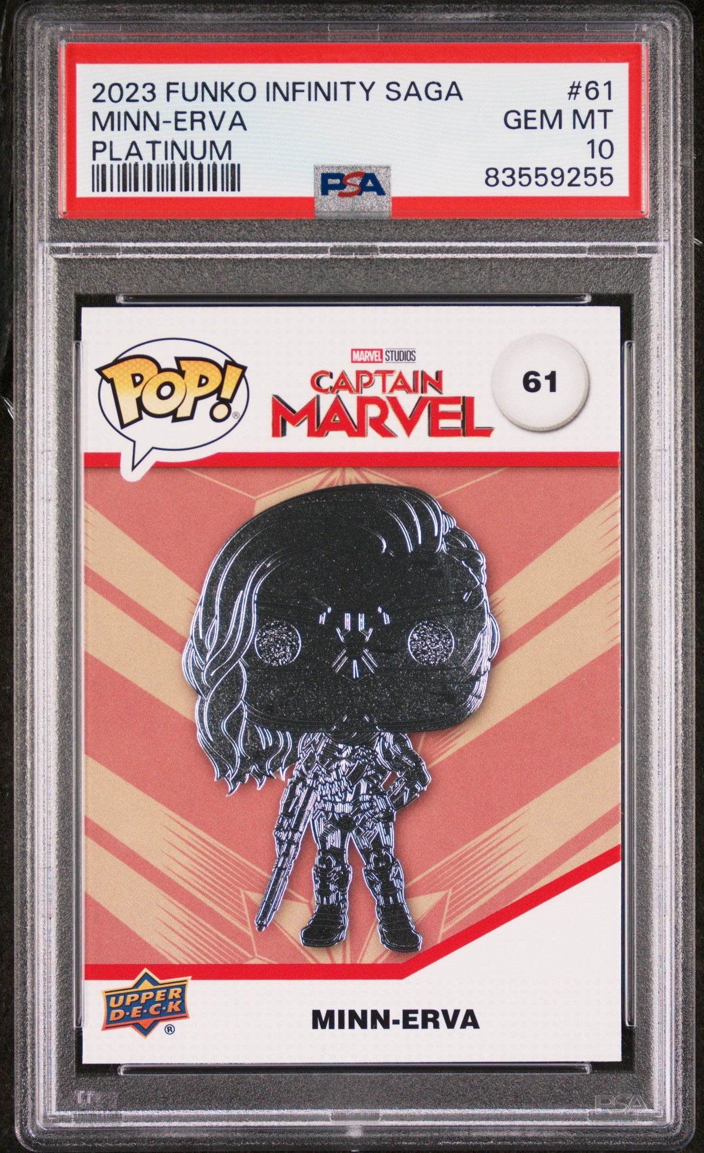 2023 UPPER DECK FUNKO POP MARVEL  MINNERVA PLATINUM #61  PSA 10