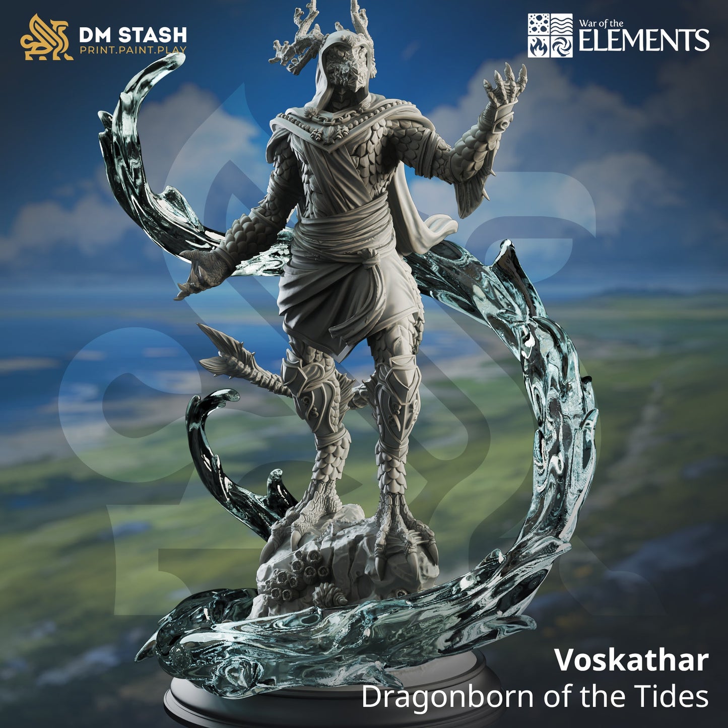 Voskathar, Dragonborn of the Tide (Male Dragonkin Mage)