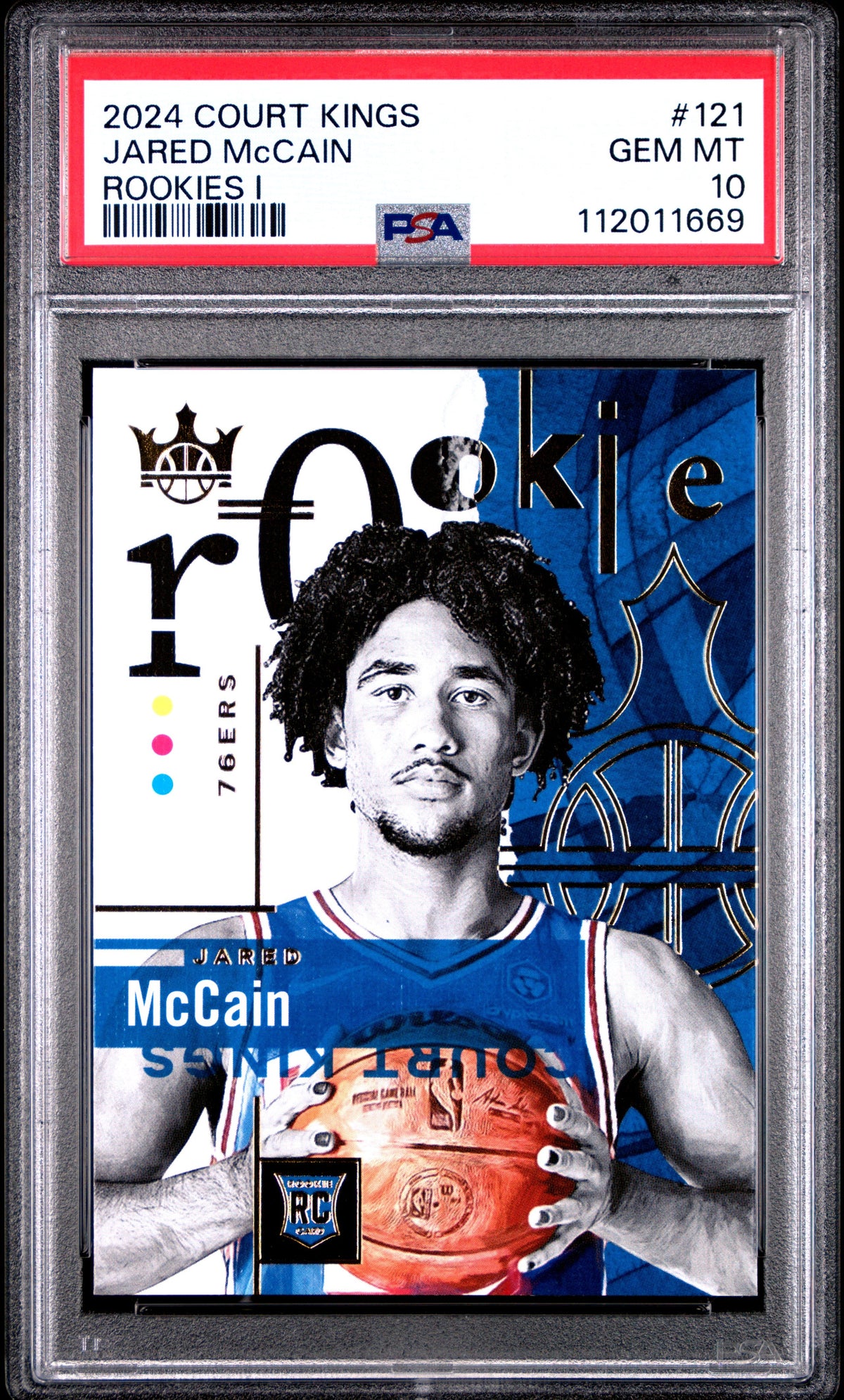 Graded 2024 Panini Court Kings Jared McCain #121 Rookies I Rookie 