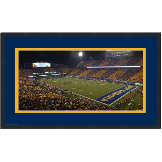Framed Milan Puskar Stadium West Virginia Mountaineers 16x24 NCAA Football Photo Professionally Matted