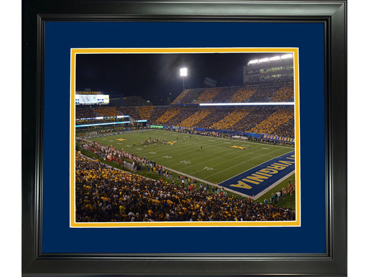 Framed Milan Puskar Stadium West Virginia Mountaineers 11"x14" NCAA Football Photo Professionally Matted